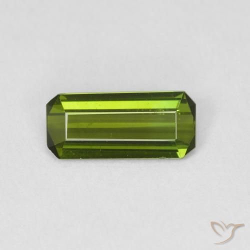 0.78ct Натуральный Травянисто-зелёный Турмалин, Изумрудная огранка, VVS-VS