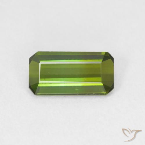 1.03ct Натуральный Травянисто-зелёный Турмалин, Изумрудная огранка, Чистота VVS