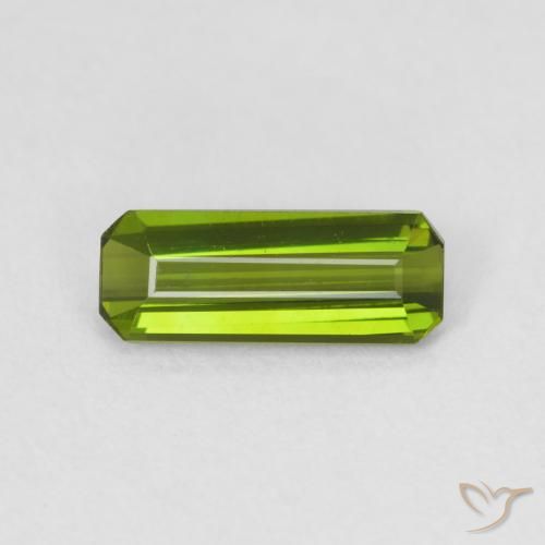 0.83ct Натуральный Травянисто-зелёный Турмалин, Изумрудная огранка, VVS-VS