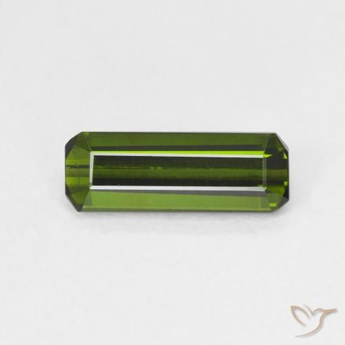 1.15ct Натуральный Желтовато-зеленый Турмалин, Изумрудная огранка, VVS-VS