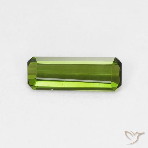 0.67ct Натуральный Травянисто-зелёный Турмалин, Изумрудная огранка, Чистота VVS