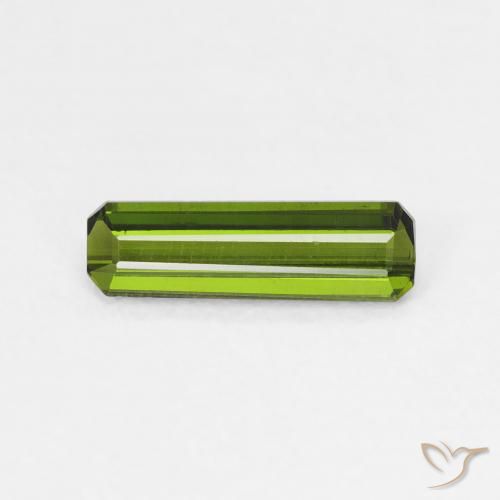0.74ct Натуральный Темно-зеленый Турмалин, Изумрудная огранка, VVS-VS