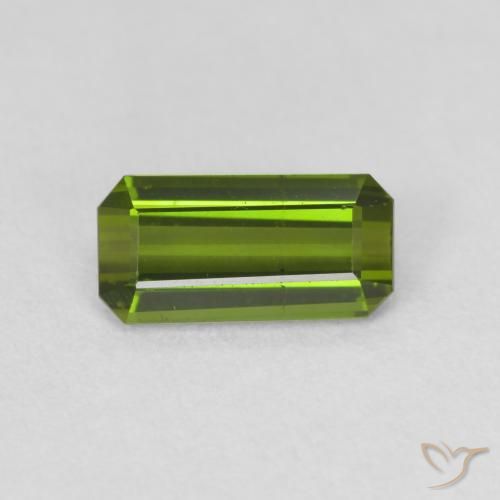 0.98ct Натуральный Теплый зеленый Турмалин, Изумрудная огранка, Чистота VS