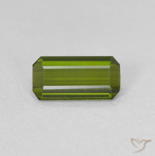 0.84ct Натуральный Травянисто-зелёный Турмалин, Изумрудная огранка, Чистота VS