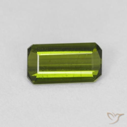 0.72ct Натуральный Травянисто-зелёный Турмалин, Изумрудная огранка, Чистота VS