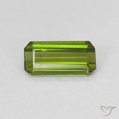 0.65ct Натуральный Теплый зеленый Турмалин, Изумрудная огранка, Чистота VS
