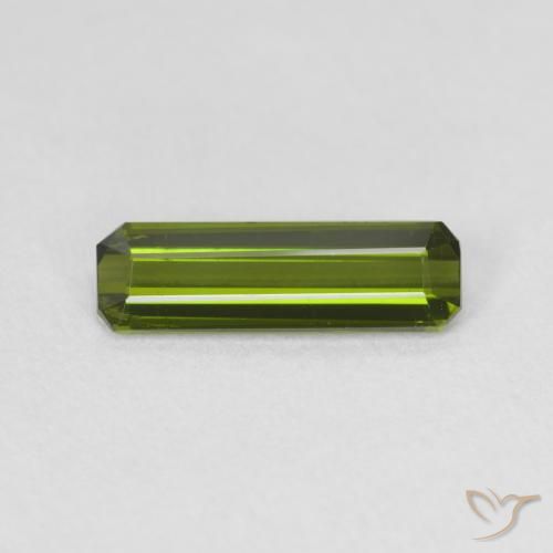 1.04ct Натуральный Травянисто-зелёный Турмалин, Изумрудная огранка, Чистота VS