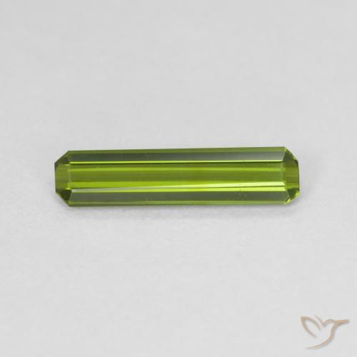 0.86ct Натуральный Средний зеленый Турмалин, Изумрудная огранка, VVS-VS
