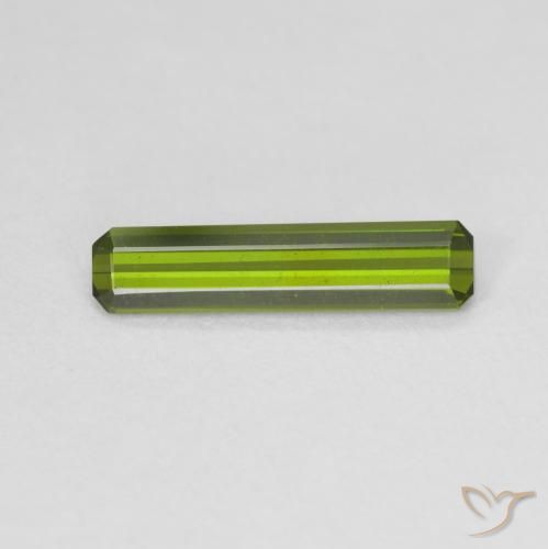1.08ct Натуральный Желтовато-зеленый Турмалин, Изумрудная огранка, Чистота VVS