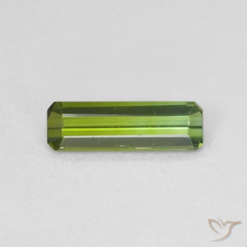 0.73ct Натуральный Травянисто-зелёный Турмалин, Изумрудная огранка, Чистота VVS