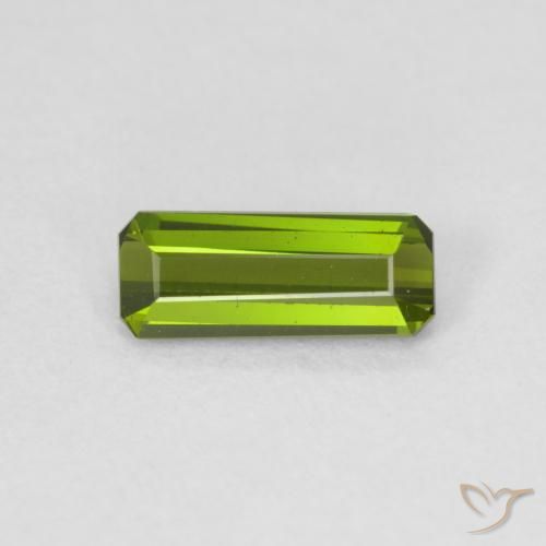 0.77ct Натуральный Желтовато-зеленый Турмалин, Изумрудная огранка, Чистота VVS