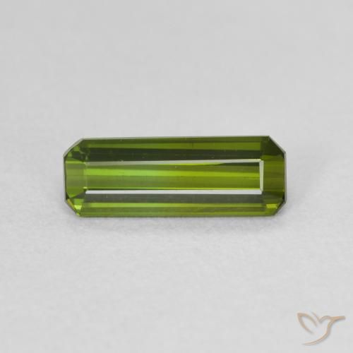0.98ct Натуральный Желтовато-зеленый Турмалин, Изумрудная огранка, Чистота VVS