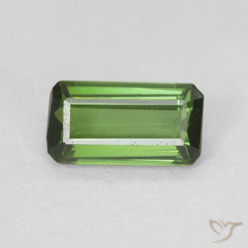 0.66ct Натуральный Средний зеленый Турмалин, Изумрудная огранка, Чистота VS
