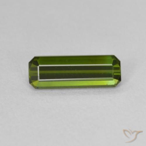 1.11ct Натуральный Средний зеленый Турмалин, Изумрудная огранка, Чистота VVS