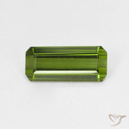 1.08ct Натуральный Средний зеленый Турмалин, Изумрудная огранка, Чистота VVS