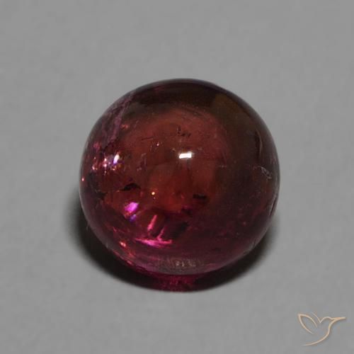 1.52ct Натуральный Темно-красный Турмалин, Круглый, Прозрачный