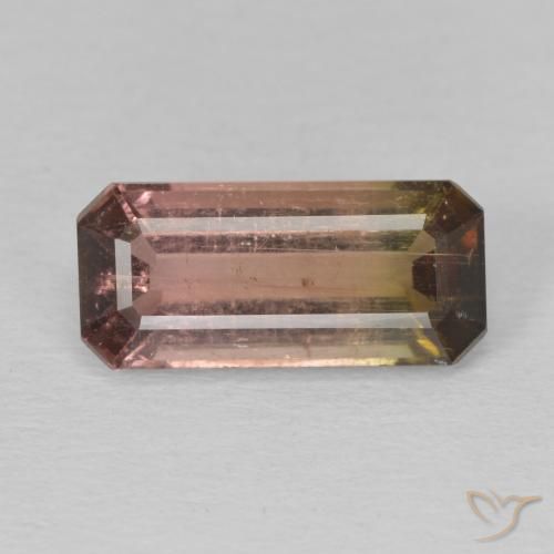 3.60ct Натуральный Двуцветный Турмалин, Изумрудная огранка, SI
