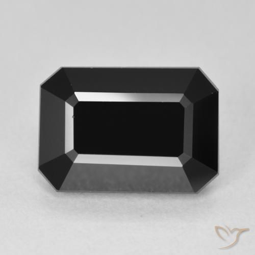 6.09ct Натуральный Шерл Турмалин, Изумрудная огранка, Непрозрачный