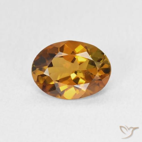 1.03ct Натуральный Золотисто-коричневый Турмалин, Овал, VVS-VS