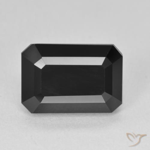 6.22ct Натуральный Шерл Турмалин, Изумрудная огранка, Непрозрачный