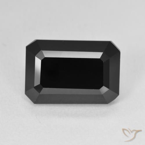6.77ct Натуральный Шерл Турмалин, Изумрудная огранка, Непрозрачный