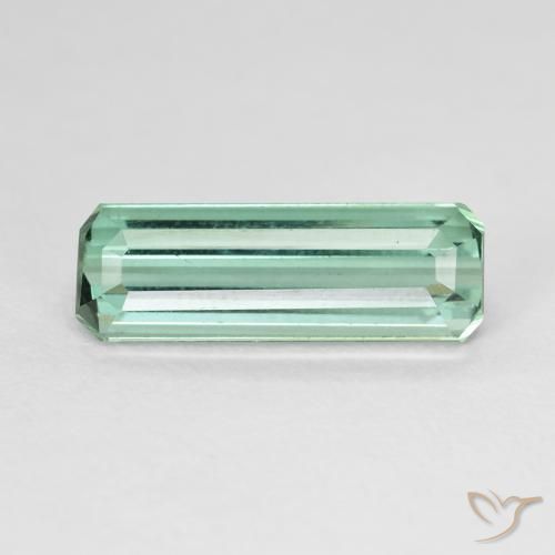 4.12ct Натуральный Светло-мятно-зеленый Турмалин, Изумрудная огранка, VVS-VS