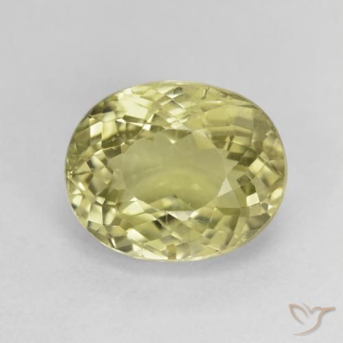 6.33ct Натуральный Зеленовато-желтый Турмалин, Овал, VS-SI