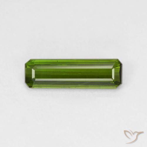 1.28ct Натуральный Medium Light Green Турмалин, Изумрудная огранка, VS-SI