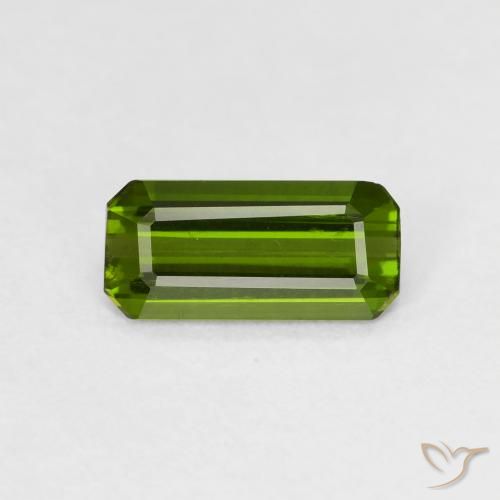 0.88ct Натуральный Темно-зеленый Турмалин, Изумрудная огранка, VS-SI