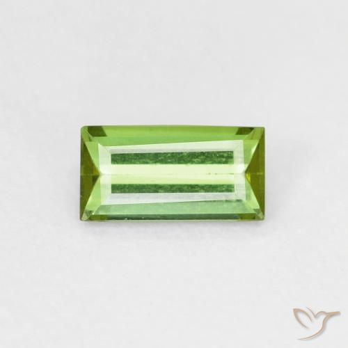 0.60ct Натуральный Земля зеленый Турмалин, Огранка Багет, VVS-VS