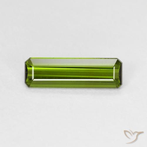 1.28ct Натуральный Темно-зеленый Турмалин, Изумрудная огранка, VVS-VS