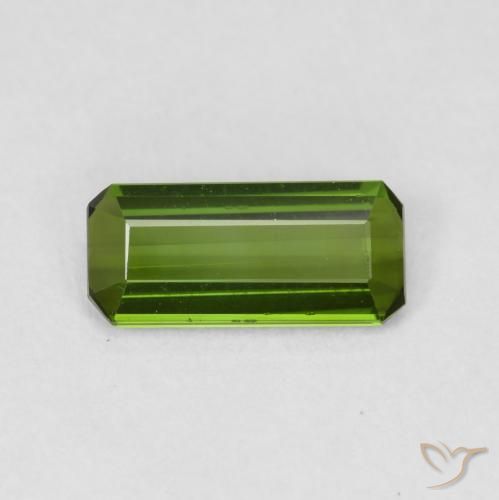 0.84ct Натуральный Землисто-зеленый Турмалин, Изумрудная огранка, Чистота VVS