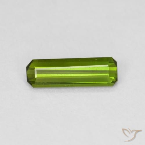 0.66ct Натуральный Травянисто-зелёный Турмалин, Изумрудная огранка, Чистота VVS