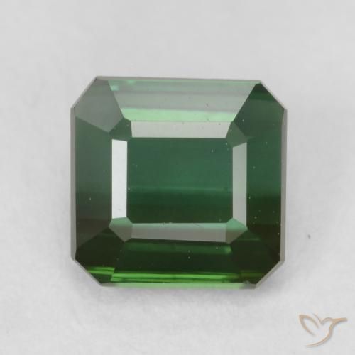 1.13ct Натуральный Темно-зеленый Турмалин, Изумрудная огранка, Чистота VVS