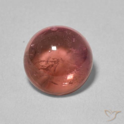1.21ct Натуральный Оранжево-розовый Турмалин, Круглый, Прозрачный