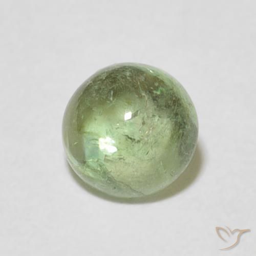 1.16ct Натуральный Светло-зеленый Турмалин, Круглый, Прозрачный