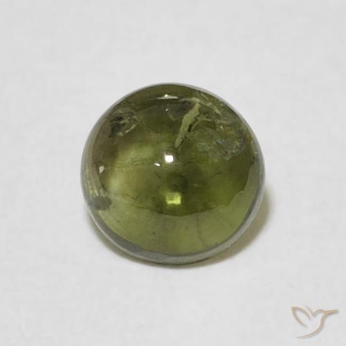 0.82ct Натуральный Теплый зеленый Турмалин, Круглый, Прозрачный