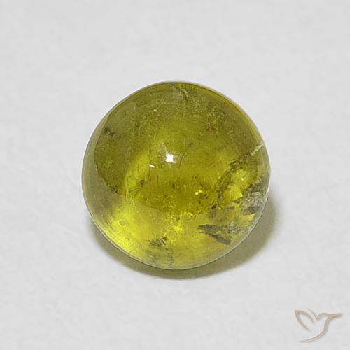 1.00ct Натуральный Теплый зеленый Турмалин, Круглый, Прозрачный