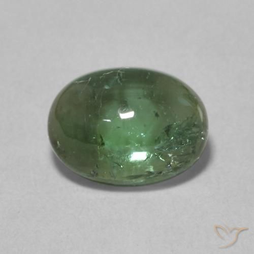 1.49ct Натуральный Темно-зеленый Турмалин, Овал, Прозрачный