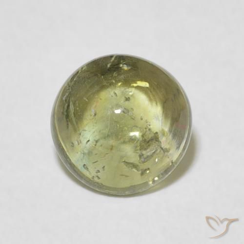 1.33ct Натуральный Желтовато-зеленый Турмалин, Круглый, Прозрачный