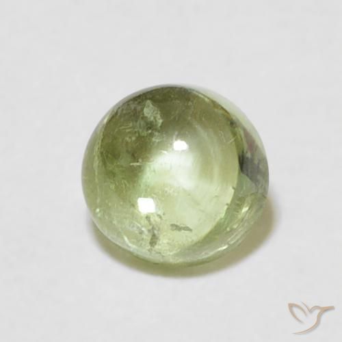 0.88ct Натуральный Бледно-салатовый Турмалин, Круглый, Прозрачный