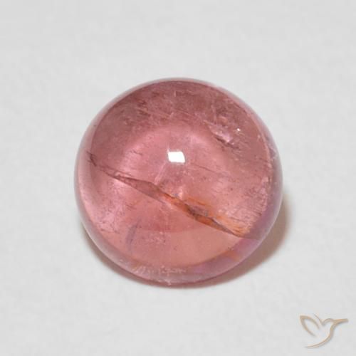 1.57ct Натуральный Темно-оранжевый розовый Турмалин, Круглый, Прозрачный