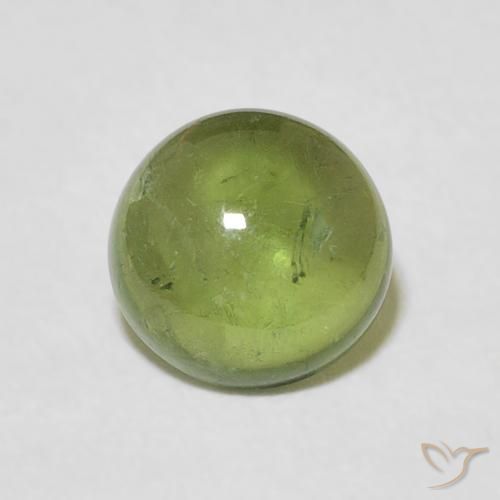 1.57ct Натуральный Светлый лесной зеленый Турмалин, Круглый, Прозрачный