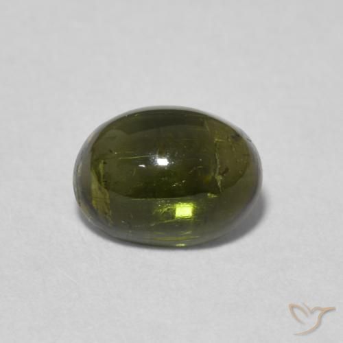 1.37ct Натуральный Темно-зеленый Турмалин, Овал, Прозрачный