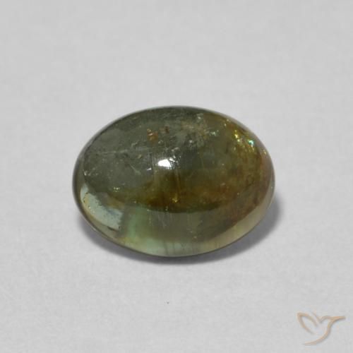 1.22ct Натуральный Темно-зеленый Турмалин, Овал, Прозрачный