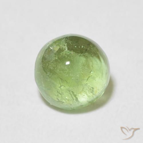 1.54ct Натуральный Желтовато-зеленый Турмалин, Круглый, Прозрачный