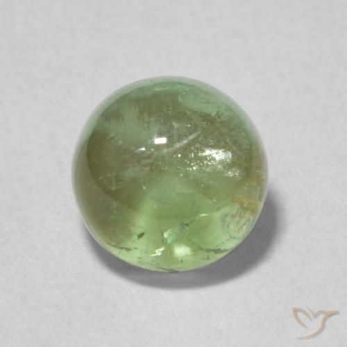 1.35ct Натуральный Серовато-зеленый Турмалин, Круглый, Прозрачный
