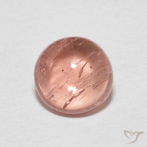 1.37ct Натуральный Оранжево-розовый Турмалин, Круглый, Прозрачный