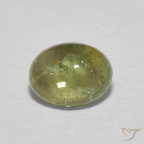 1.39ct Натуральный Желтовато-зеленый Турмалин, Овал, Прозрачный