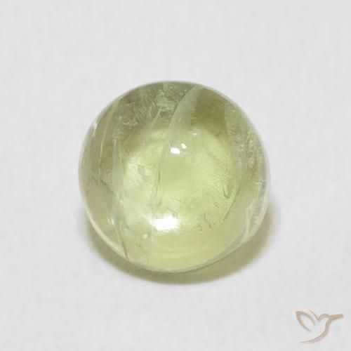 1.08ct Натуральный Бледно-салатовый Турмалин, Круглый, Прозрачный